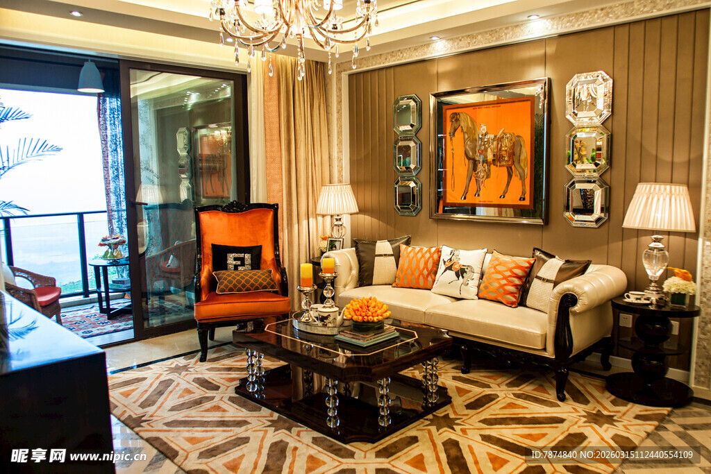 豪华现代风格客厅室内景