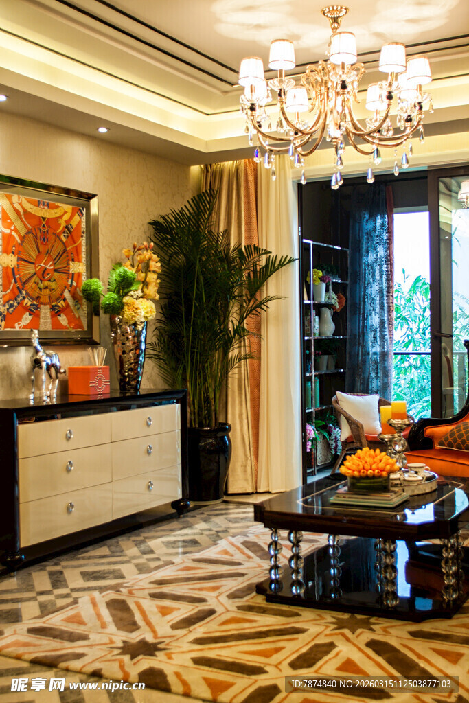 奢华客厅室内精致装饰