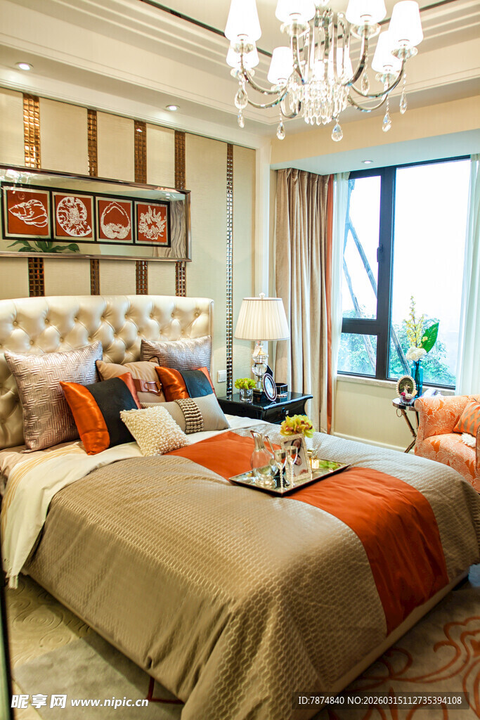 豪华卧室室内优雅装饰风格