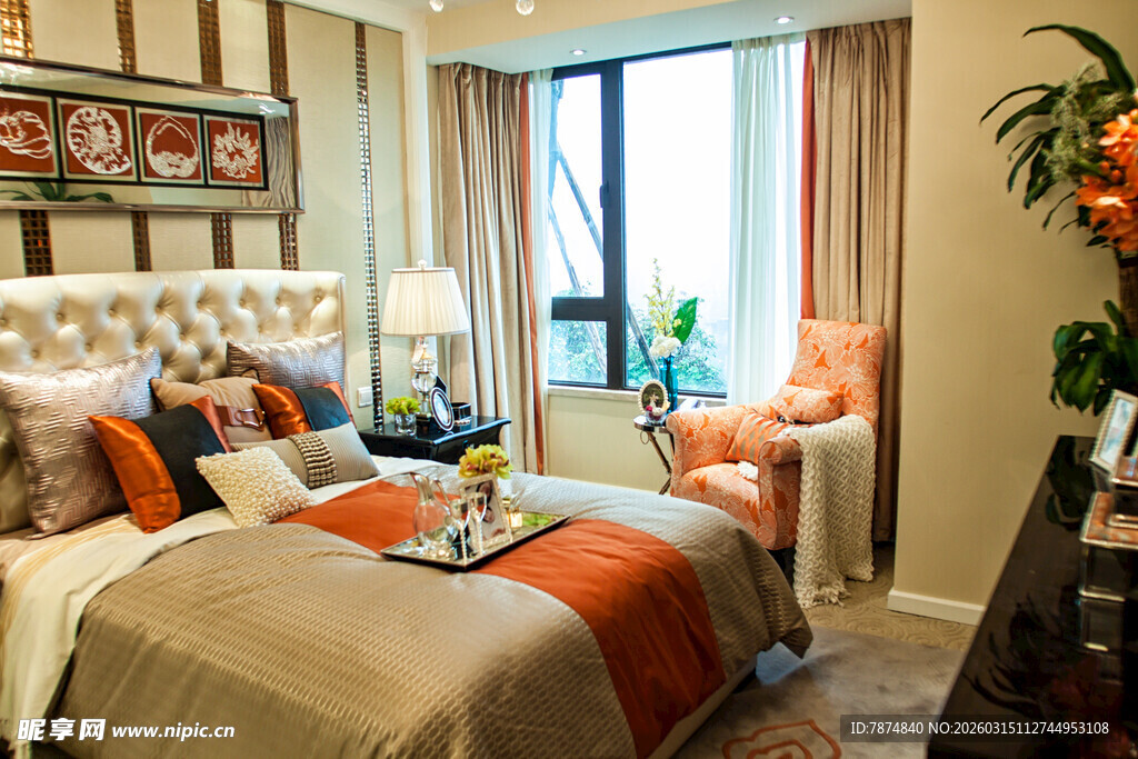 温馨现代风卧室精致一角