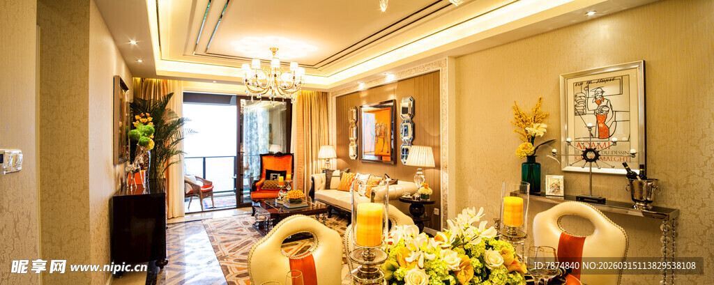 温馨典雅的客厅室内场景