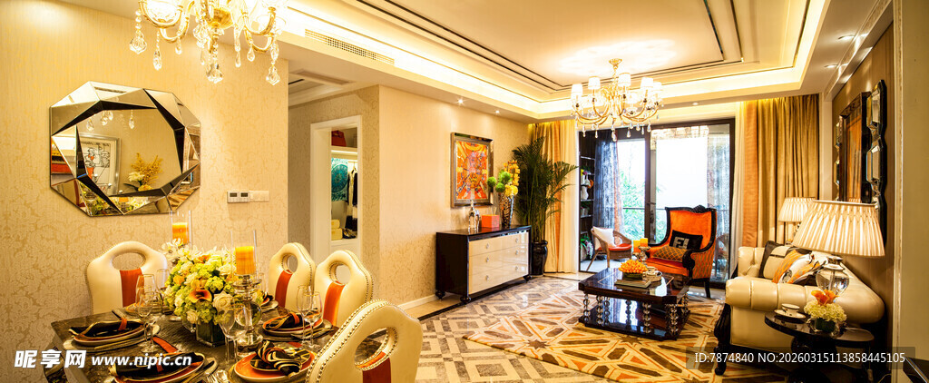 豪华欧式客厅室内装饰