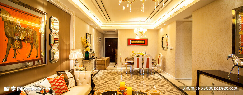 豪华现代风格客厅室内景