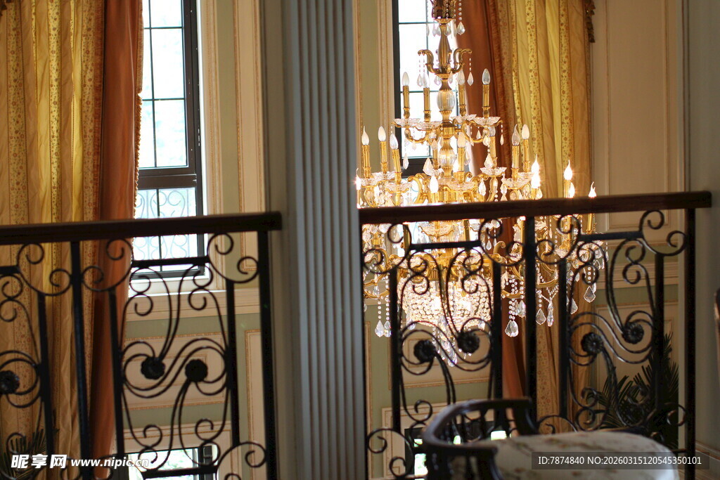 奢华欧式室内铁艺栏杆装饰