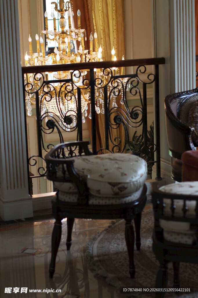 欧式奢华室内座椅与装饰