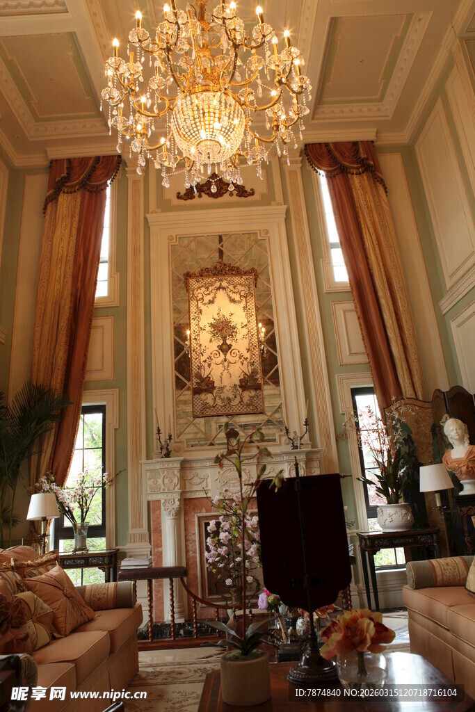 豪华欧式客厅室内装饰