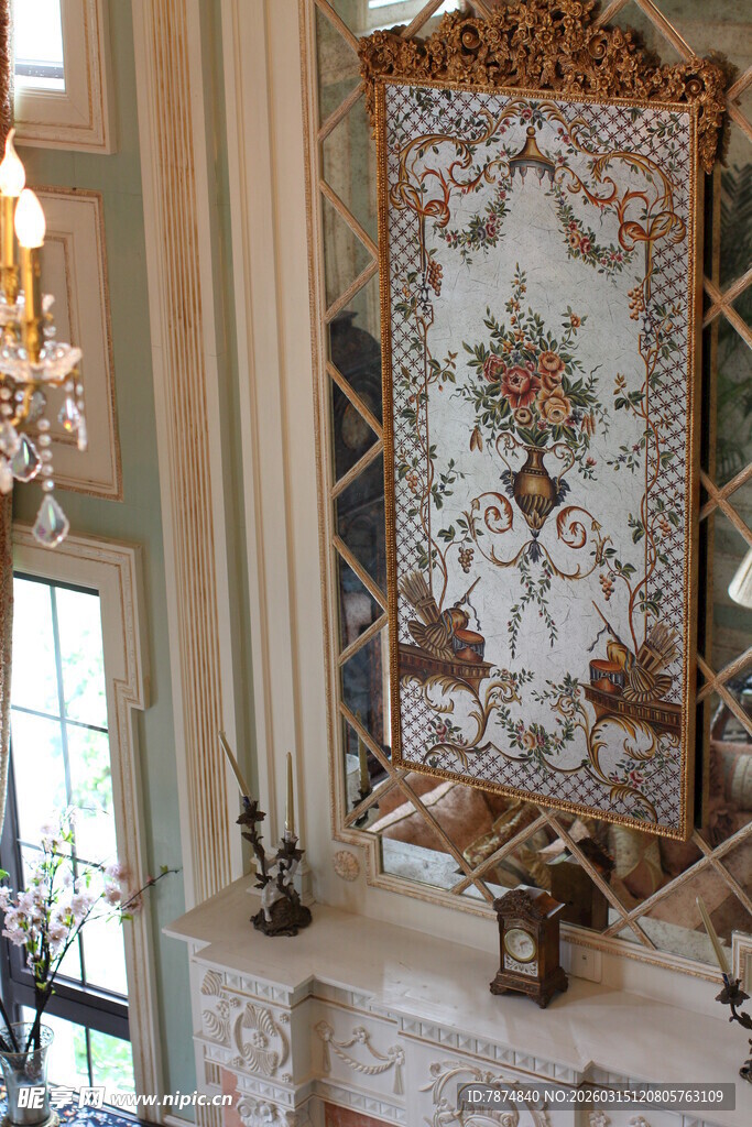 欧式奢华屏风装饰摆件