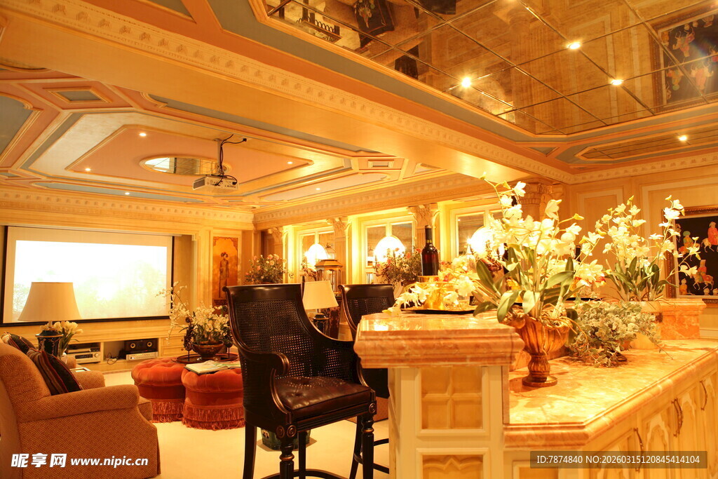 豪华客厅室内优雅装饰