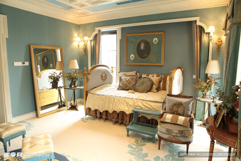 欧式奢华卧室室内装饰图