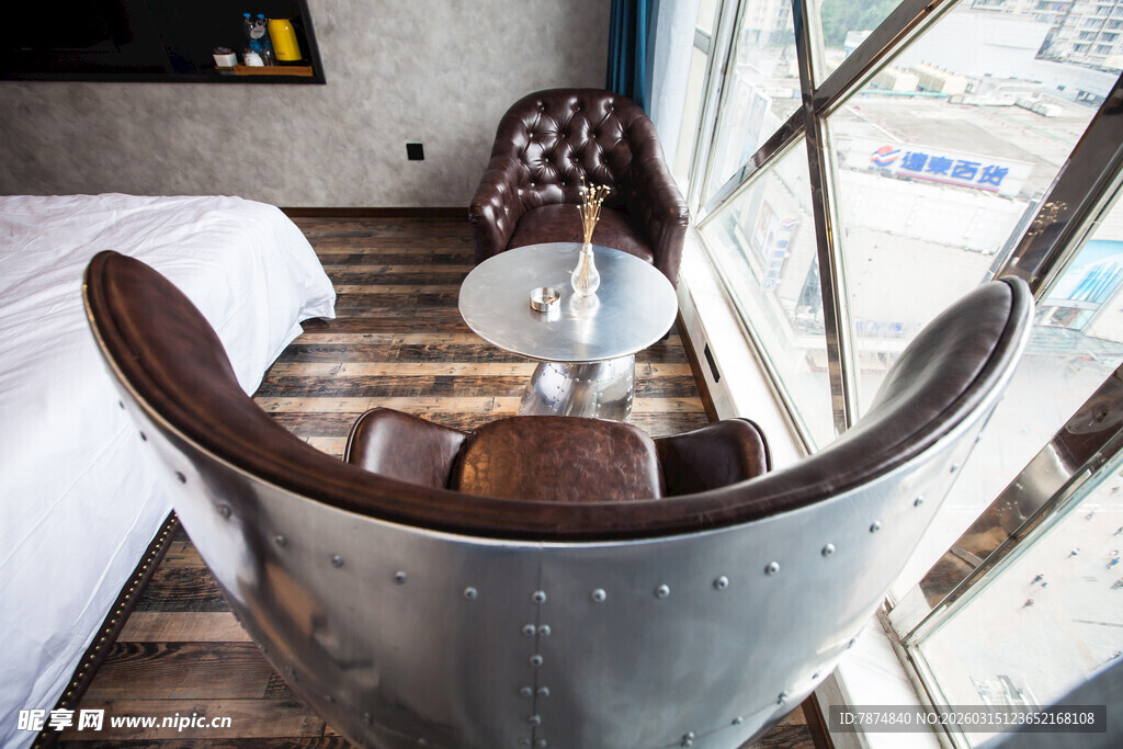 现代风卧室休闲座椅角落