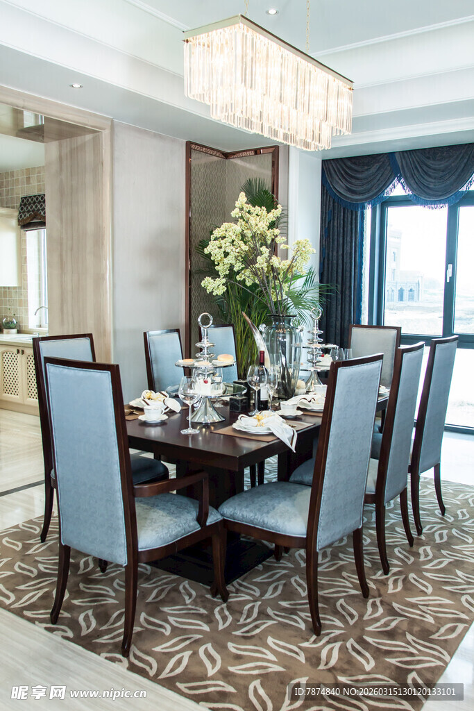 豪华中式风格餐厅室内场景