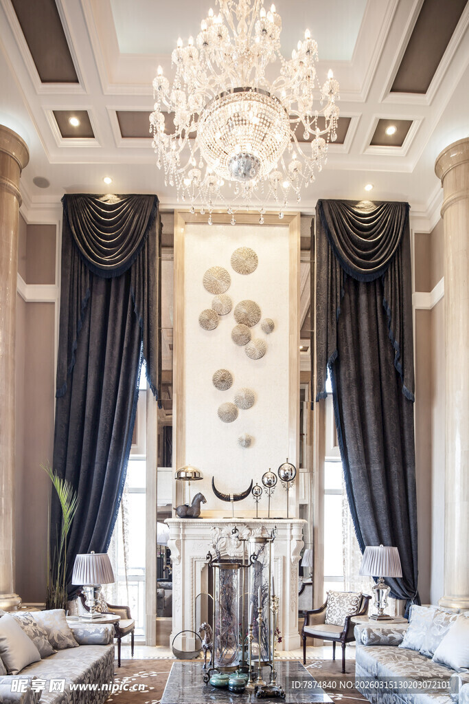 奢华欧式客厅室内装饰场景