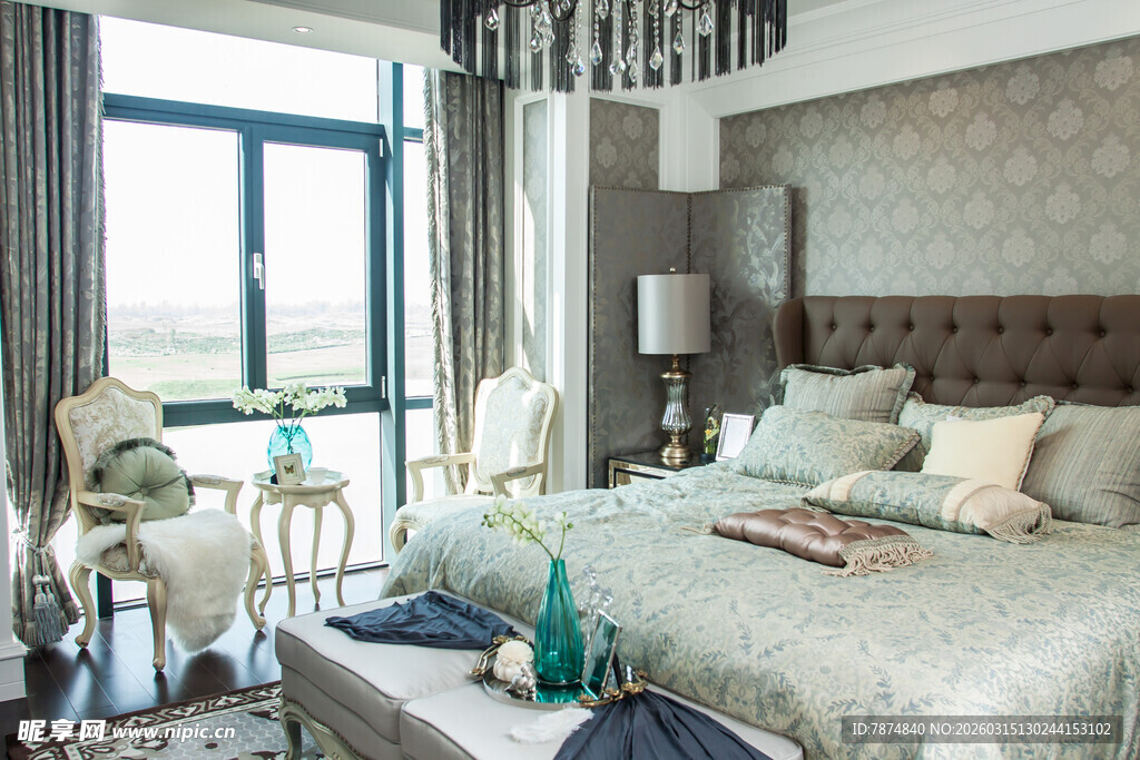 现代简约风豪华卧室场景