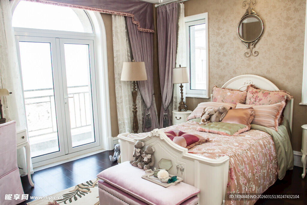浪漫温馨公主风卧室场景