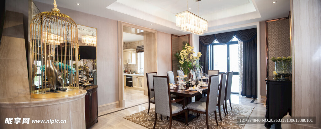 豪华现代风餐厅家居景致