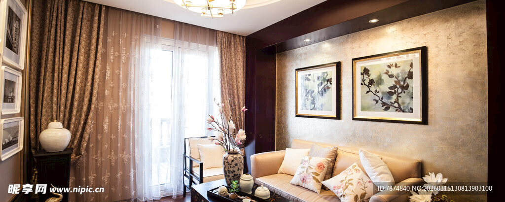 温馨现代风客厅展示