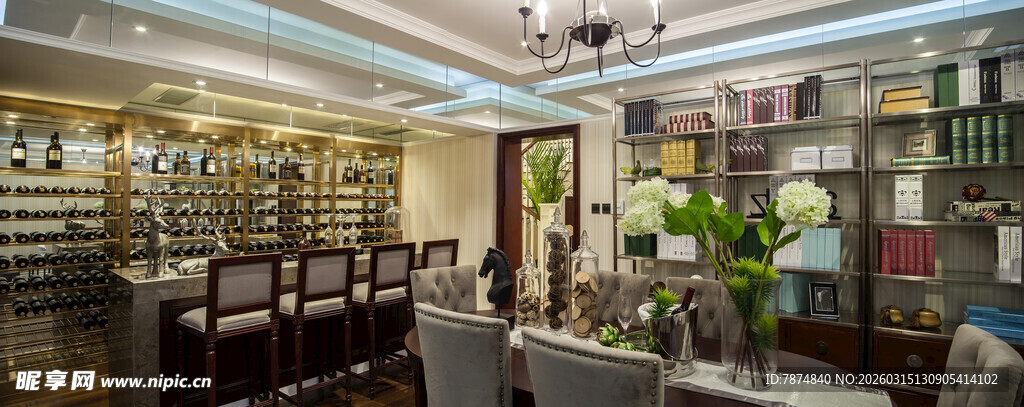 优雅舒适的书房餐厅空间