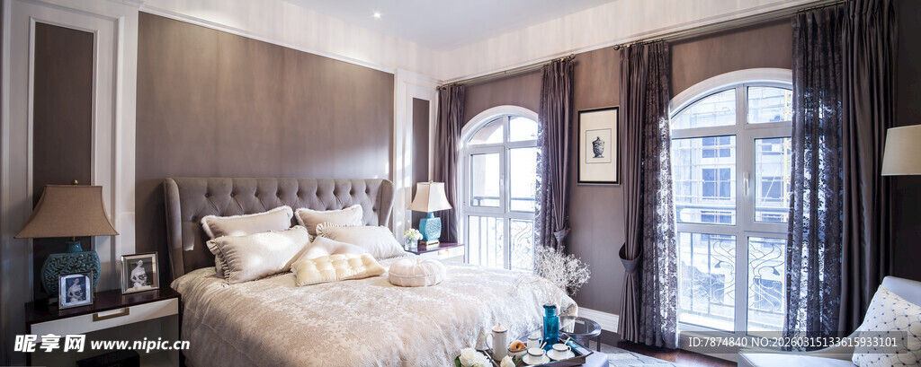 豪华卧室室内温馨场景