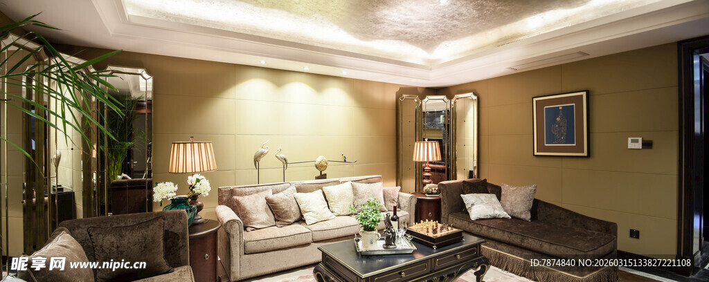 温馨现代风格客厅场景