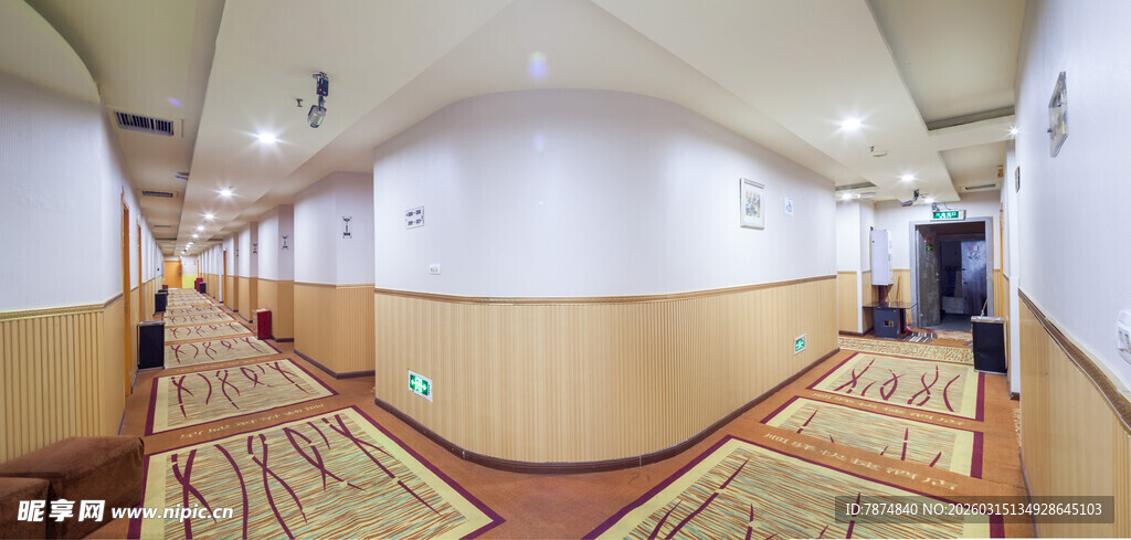 酒店走廊内部全景图