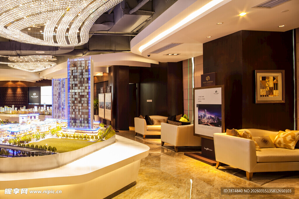 豪华酒店大堂优雅空间