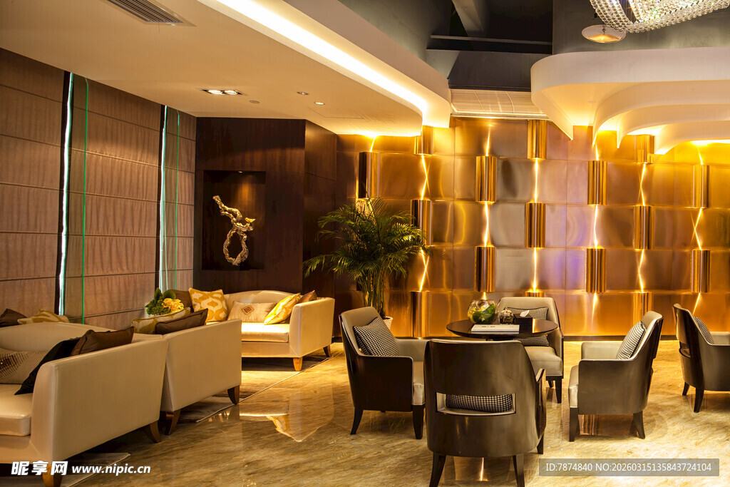 豪华现代风格室内休息区