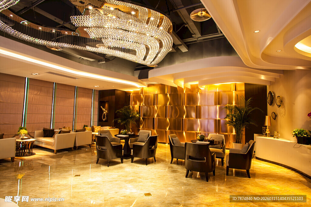 豪华酒店大堂室内精致场景