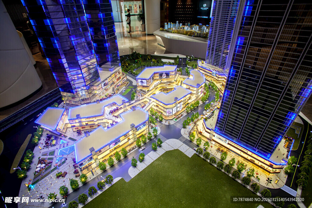 繁华都市建筑模型展示