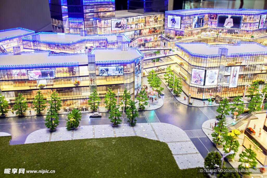 现代繁华商业广场景观