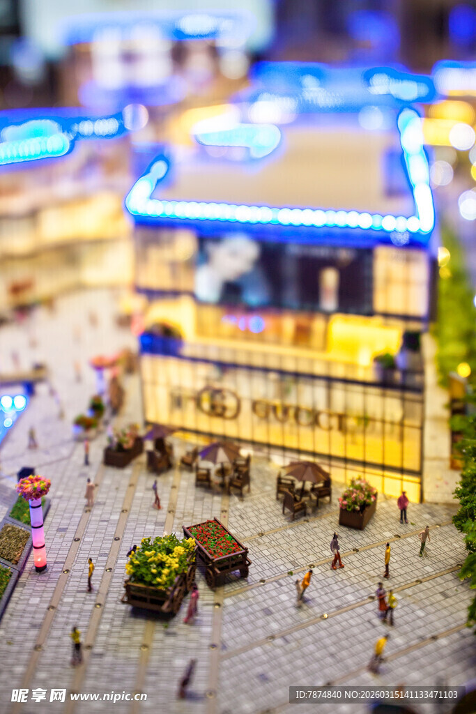 精致微缩商业街景模型