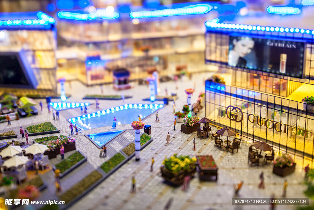 繁华商业街区微缩景观