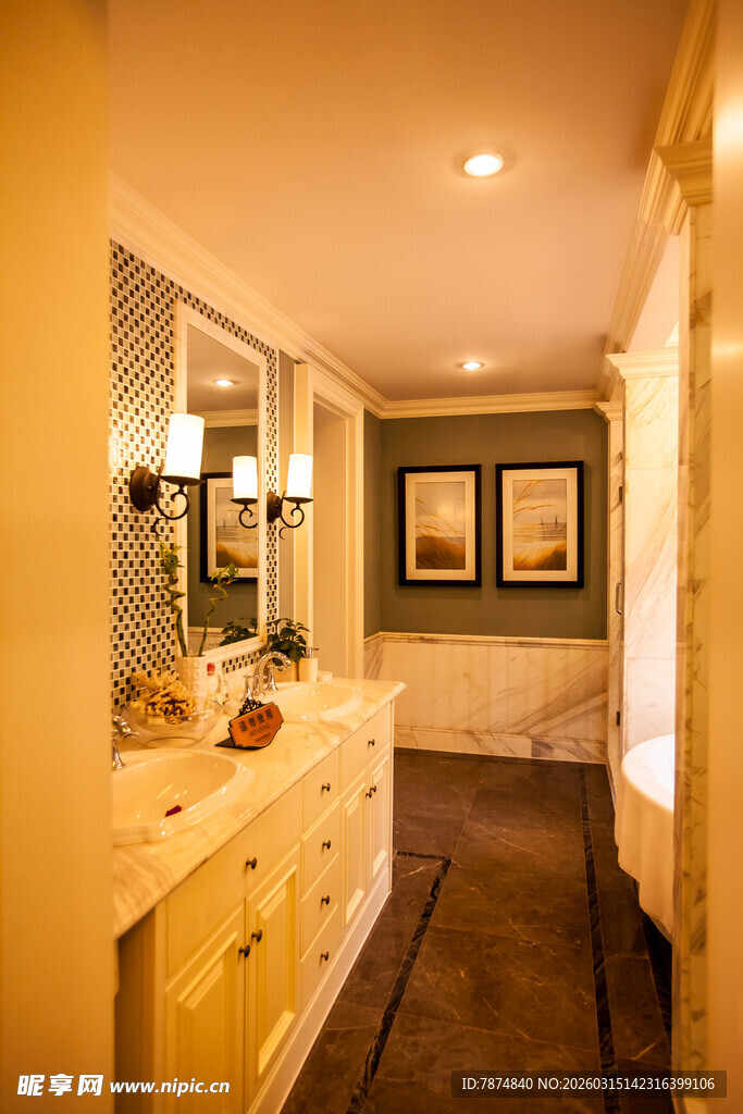 温馨家居走廊洗漱区域