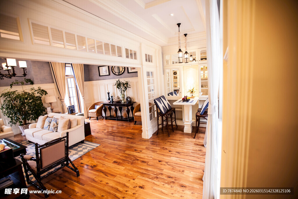 温馨现代风客厅室内场景