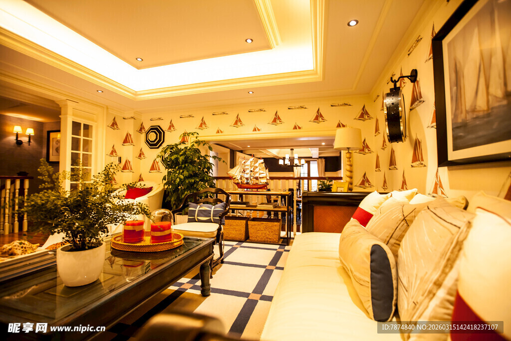 温馨时尚的客厅家居场景