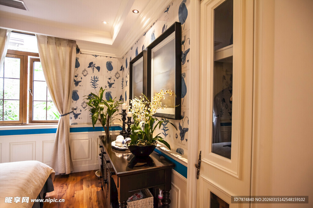 现代优雅卧室装饰一角