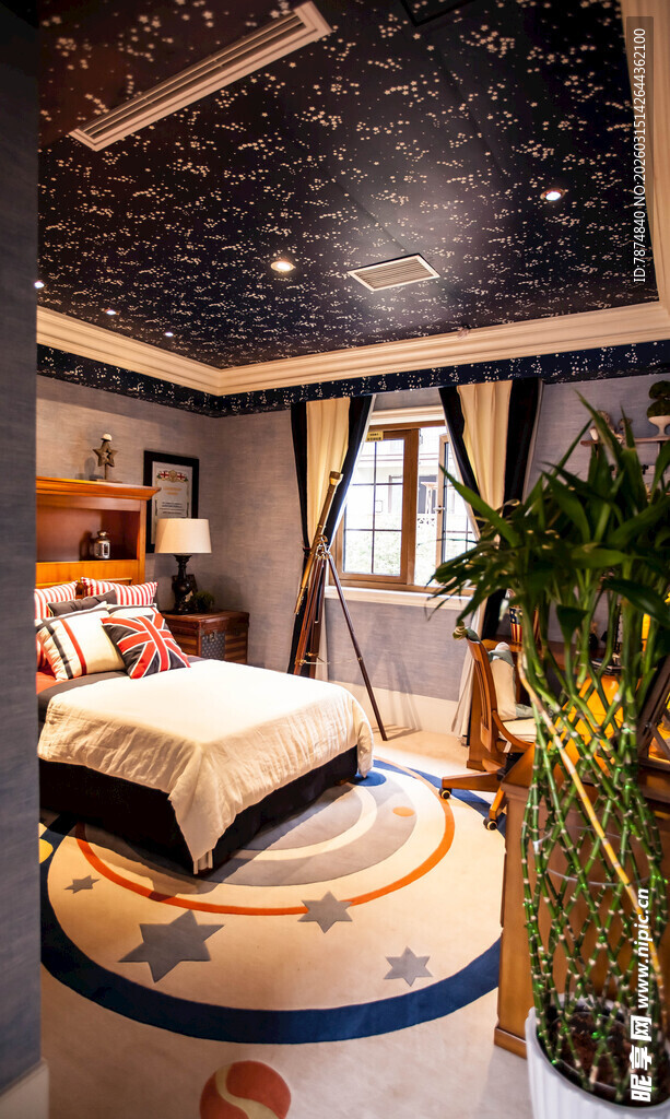 梦幻星空主题儿童卧室