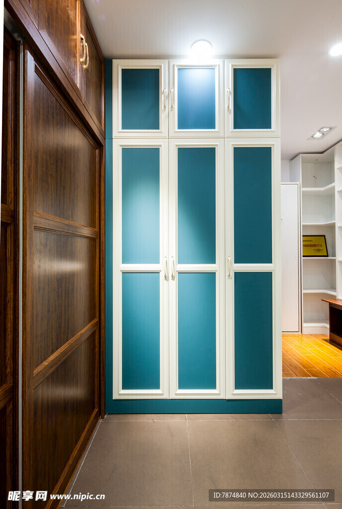 蓝白相间的现代风格室内门