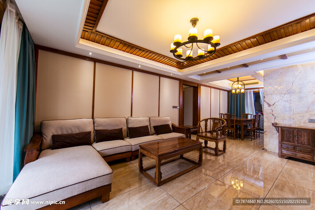 中式风格客厅室内场景