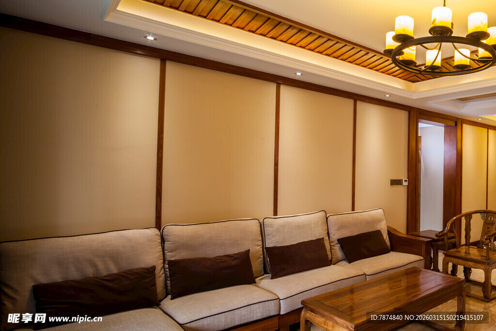 豪华客厅沙发区优雅一角