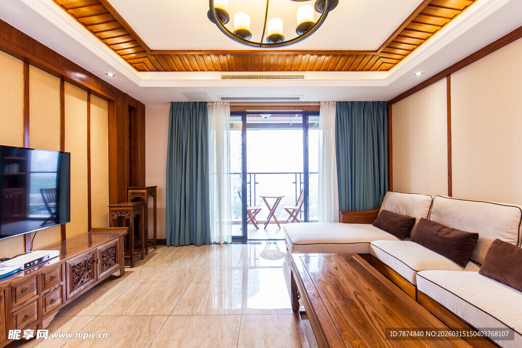 中式风格客厅室内场景