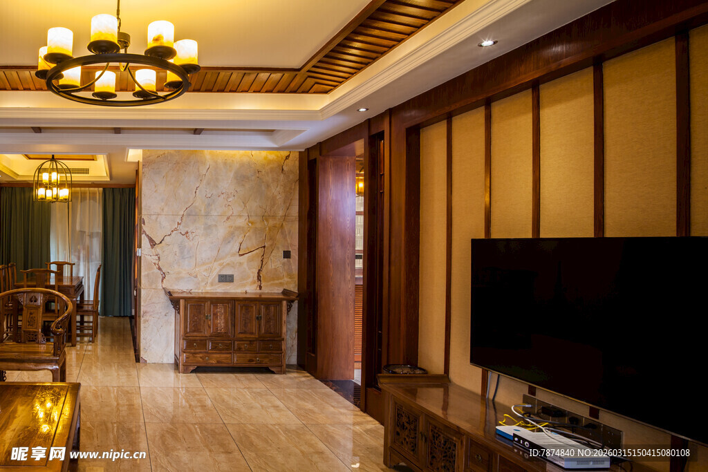 中式客厅家居装修实景图