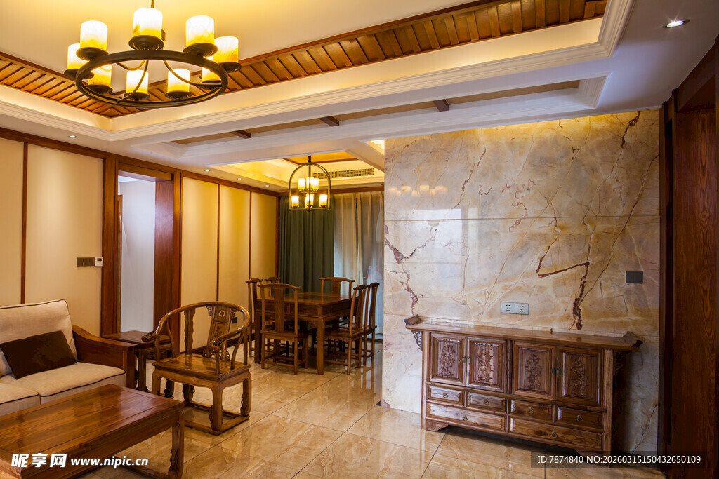 中式典雅客厅室内场景