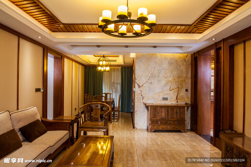 豪华大气的室内走廊场景