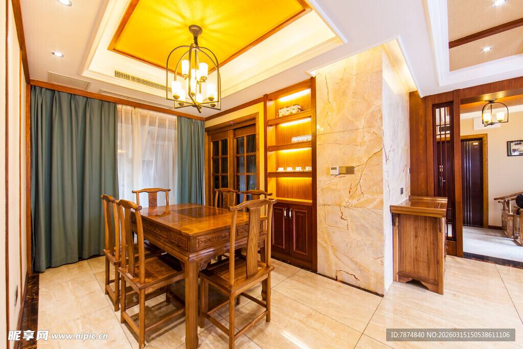 中式风格餐厅室内场景图