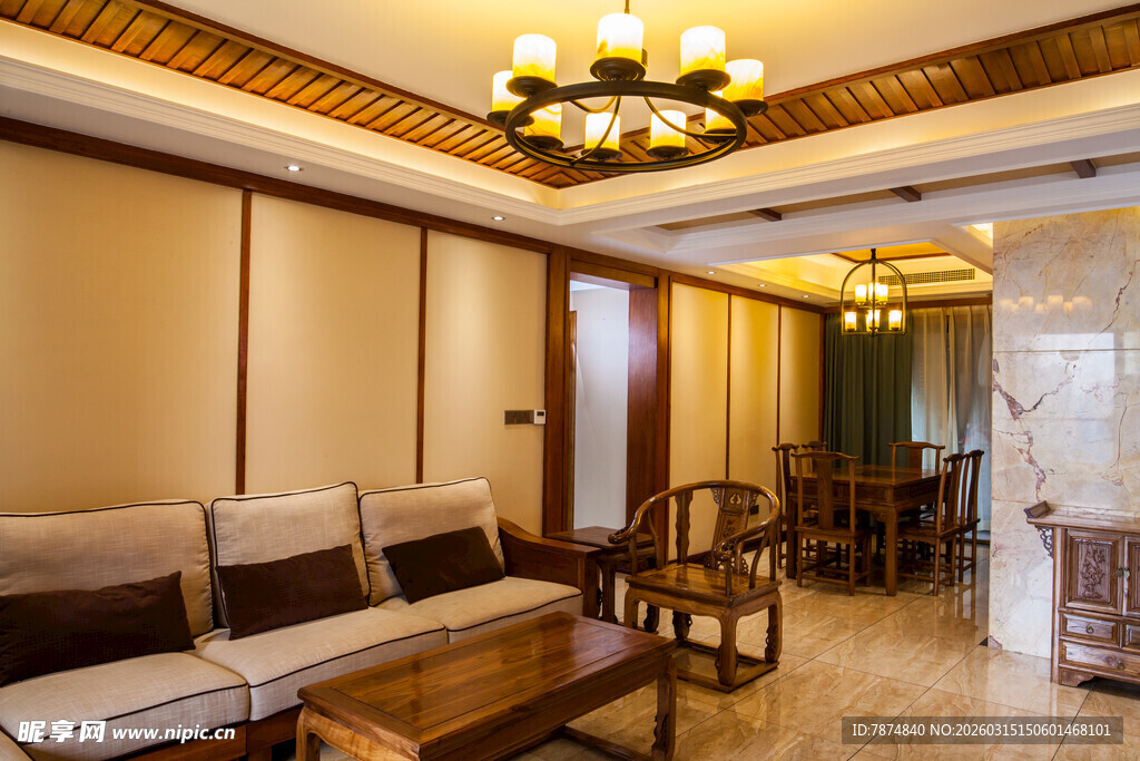 中式客厅温馨家居场景