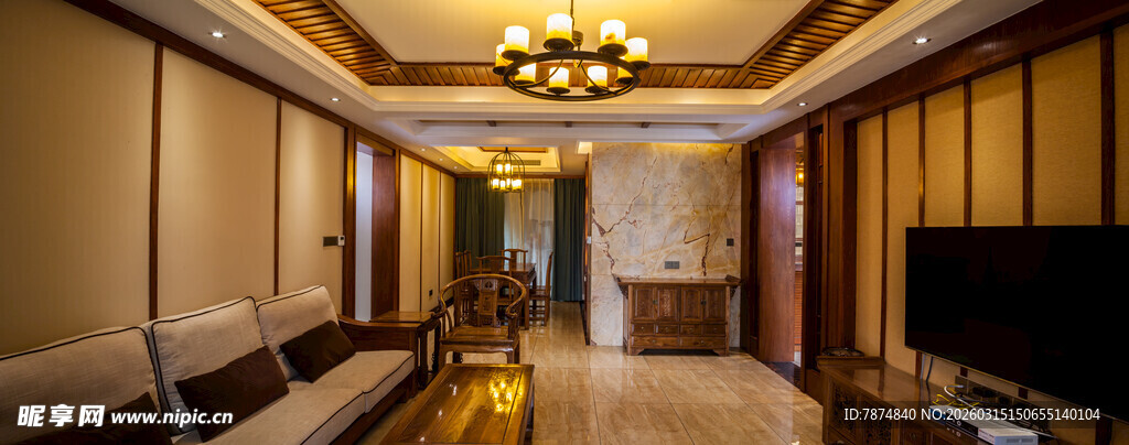 中式豪华客厅室内景观