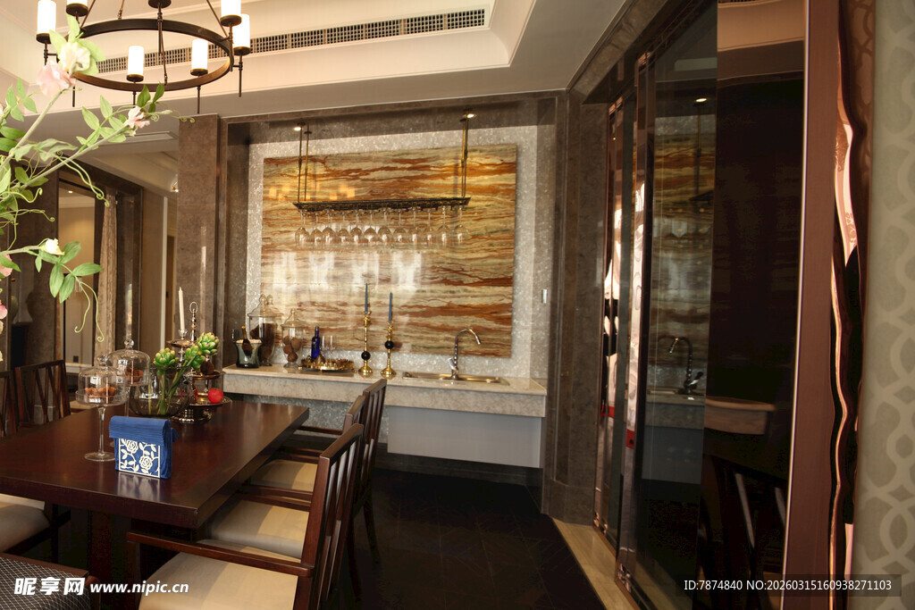 现代中式风格餐厅室内景致