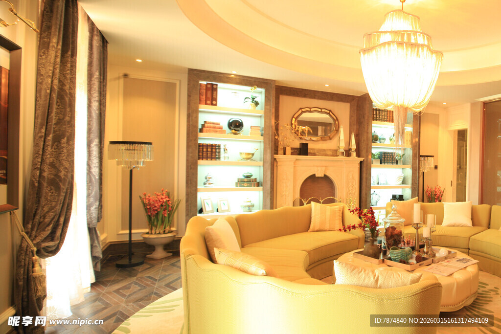 奢华温馨的客厅家居场景