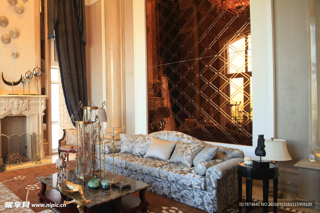 欧式奢华客厅室内场景