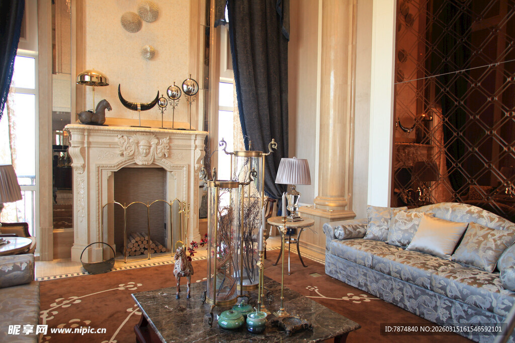 欧式奢华客厅家居场景